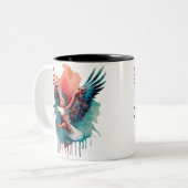 kopie van Be Eagle, vliegen, grappig Tweekleurige Koffiemok (Voorkant links)