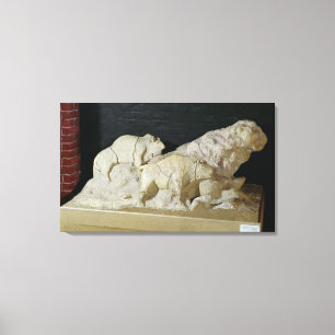 Kopie van de beeldhouwkunst van bisonen, Le Canvas Afdruk