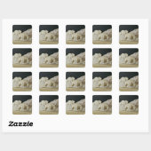 Kopie van de beeldhouwkunst van bisonen, Le Vierkante Sticker (Vel)