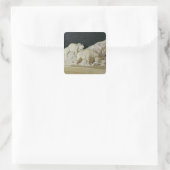 Kopie van de beeldhouwkunst van bisonen, Le Vierkante Sticker (Tas)