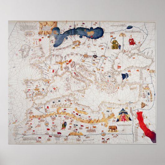 Kopie van de Catalaanse kaart van Europa, Noord-Af Poster (Voorkant)