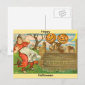  kopie van de Halloween-postkaart: Pompoenen en ko Briefkaart (Voorkant / Achterkant)