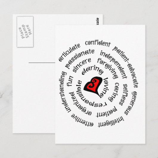 kopie van de hartverpleegster briefkaart (Voorkant / Achterkant)