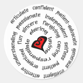 kopie van de hartverpleegster ronde sticker