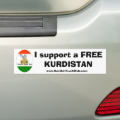 Kopie van de kycvlag, ik steun een vrij Koerdistan Bumpersticker (Op auto)