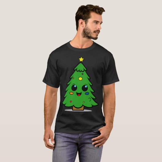 Kopie van de Schattigee en lachende kerstboom T-shirt (Voorkant volledig)