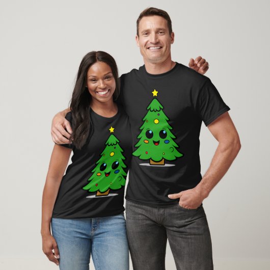 Kopie van de Schattigee en lachende kerstboom T-shirt (Unisex)