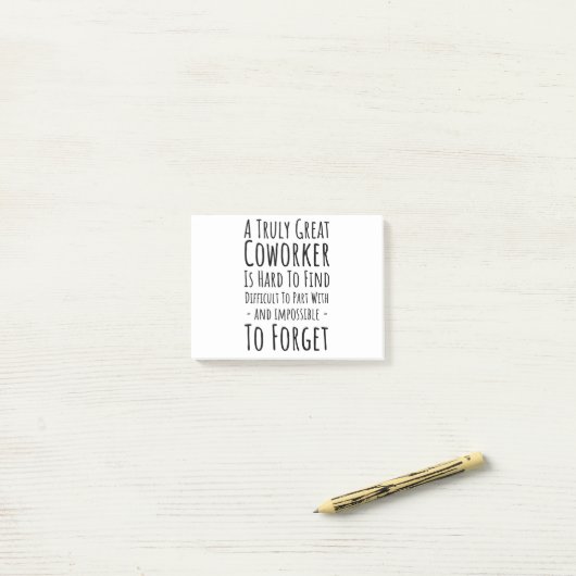 Kopie van een echt geweldige medewerker is moeilij post-it® notes (Op bureau)