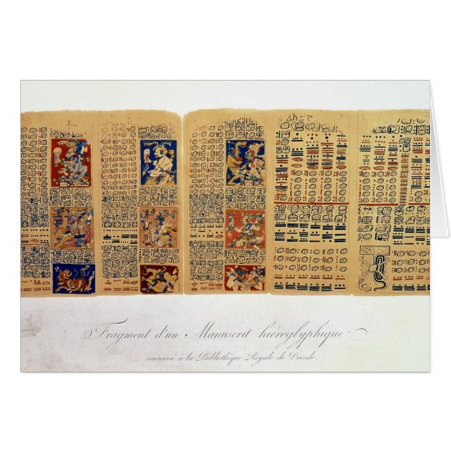 Kopie van een fragment van de Dresden Codex (Voorkant Horizontaal)