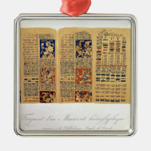 Kopie van een fragment van de Dresden Codex Metalen Ornament