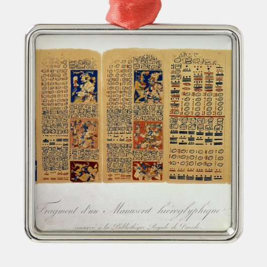 Kopie van een fragment van de Dresden Codex Metalen Ornament (Voorkant)