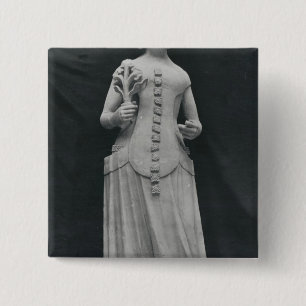 Kopie van een standbeeld van Isabella uit Beieren Vierkante Button 5,1 Cm