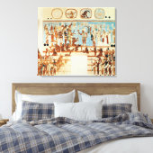 Kopie van een wandschilderij uit Bonampak Canvas Afdruk (Insitu (Slaapkamer))