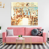 Kopie van een wandschilderij uit Bonampak Canvas Afdruk (Insitu (Woonkamer))