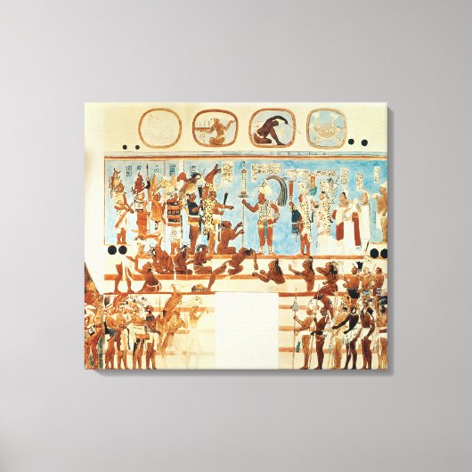 Kopie van een wandschilderij uit Bonampak Canvas Afdruk (Voorkant)