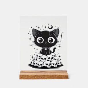 Kopie van katten schedels griezelig schattige poes acryl bord