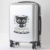 Kopie van katten schedels griezelig schattige poes sticker (Koffer)