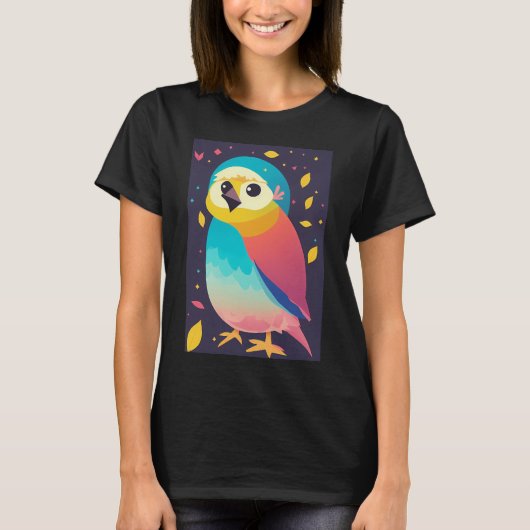 Kopie van leuke vogel kunst t-shirt (Voorkant)