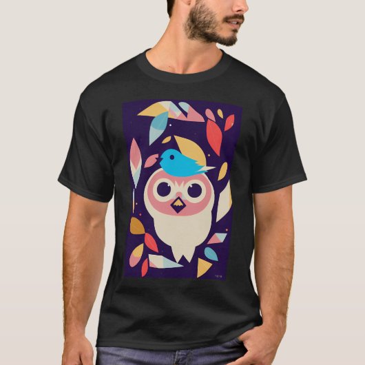 Kopie van leuke vogel kunst t-shirt (Voorkant)