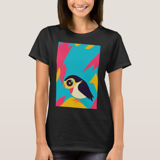 Kopie van leuke vogel kunst t-shirt (Voorkant)