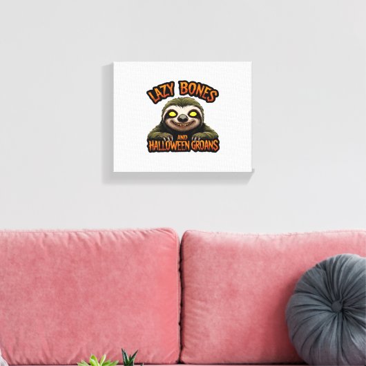 Kopie van Luie Botten en Halloween Groans - Creepy Canvas Afdruk (Insitu (Woonkamer))