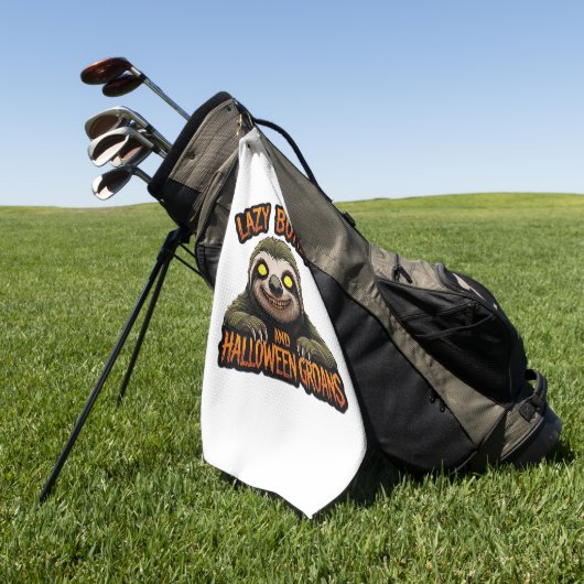 Kopie van Luie Botten en Halloween Groans - Creepy Golfhanddoek (Groen)