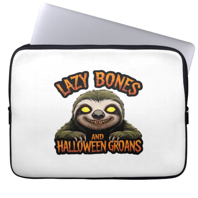 Kopie van Luie Botten en Halloween Groans - Creepy Laptop Sleeve (Voorkant)