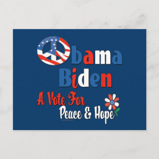 kopie van Obama Biden Peace and Hope 2008 Briefkaart