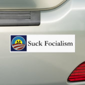 Kopie van Obama-logo-712385, Suck Focialism Bumpersticker (Op auto)