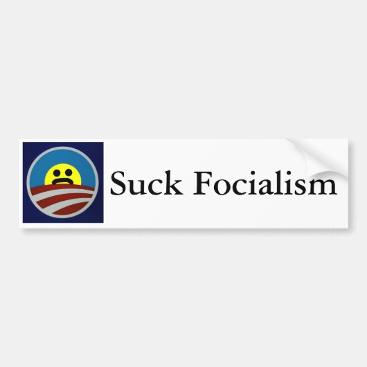 Kopie van Obama-logo-712385, Suck Focialism Bumpersticker (Voorkant)