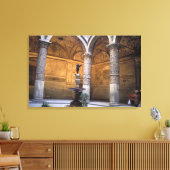 Kopie van Putto met Dolphin door Andrea del Canvas Afdruk (Insitu (Woonkamer))