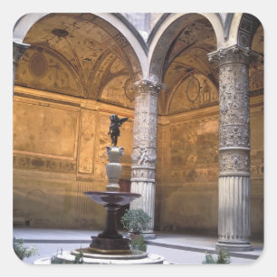 Kopie van Putto met Dolphin door Andrea del Vierkante Sticker