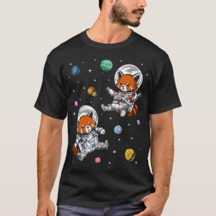 Kopie van rode panda beren astronauten t-shirt