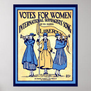 Kopie van Suffragettes  stemblad Music Hoesje Poster