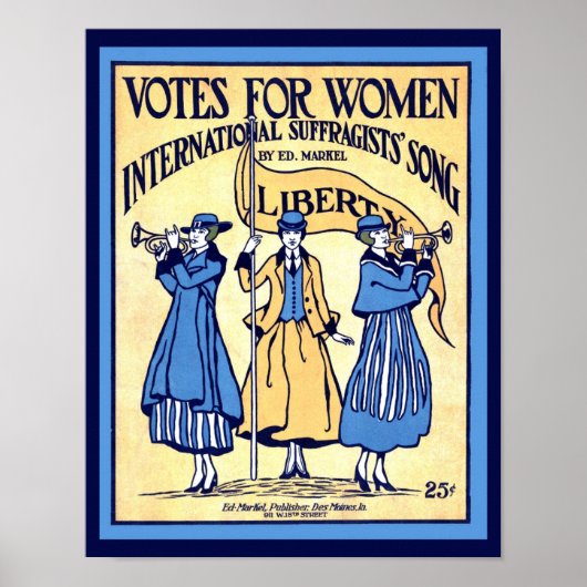 Kopie van Suffragettes  stemblad Music Hoesje Poster (Voorkant)
