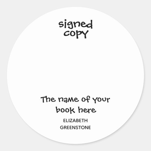 Kopie voor speciale acties van auteur ronde sticker (Voorkant)