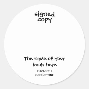 Kopie voor speciale acties van auteur ronde sticker