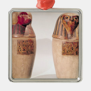 Kopieën van twee canopische potten van het Nieuwe Metalen Ornament