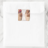 Kopieën van twee canopische potten van het Nieuwe Vierkante Sticker (Tas)