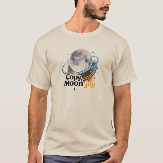 Kopieer Maan Vreugde Hemellichaam Planeet Grafisch T-shirt (Voorkant)