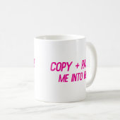 Kopieer + plak me in bed Funny Kantoor-medewerker Koffiemok (Voorkant rechts)
