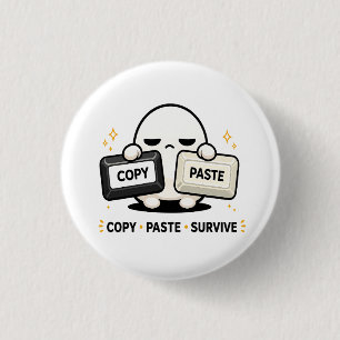 Kopieer Plak Overleef - Grappige Tech Codeerbare C Ronde Button 3,2 Cm