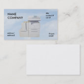kopieerapparaat op blauwe wolken visitekaartje (Voorkant / Achterkant)