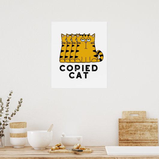 Kopieerd kat Funny Animal Pun Poster (Keuken)