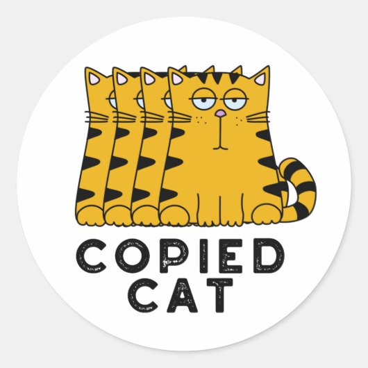 Kopieerd kat Funny Animal Pun Ronde Sticker (Voorkant)