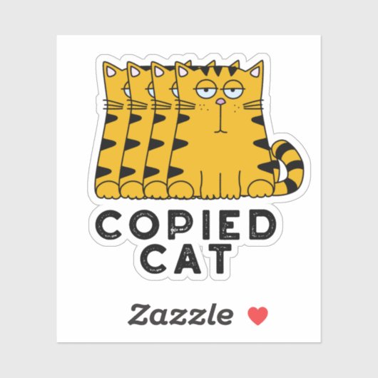 Kopieerd kat Funny Animal Pun Sticker (Vel)