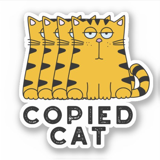 Kopieerd kat Funny Animal Pun Sticker (Voorkant)