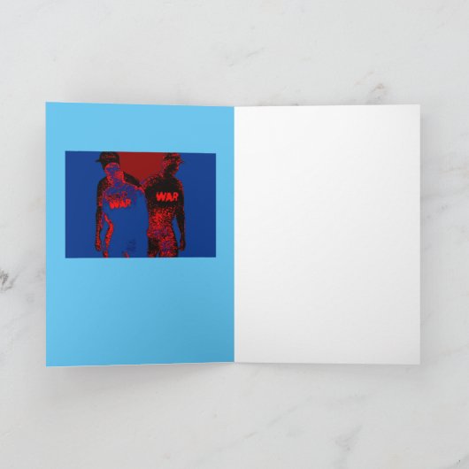 "Kopiëren met trauma" in rood, blauw, zwart design Kaart (Binnen)