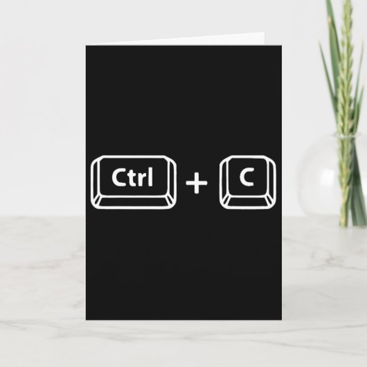 Kopiëren Plakken Ctrl C Ctrl V Vader Zoon Gelukkig Kaart (Voorkant)
