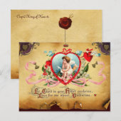 KOPIËREN VAN HARTEN, RODE Valentijnsdag VAN WAX Feestdagenkaart (Voorkant / Achterkant)